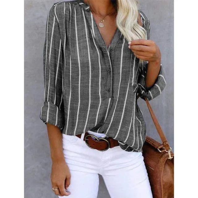 Casual Loose Striped Shirts For Women