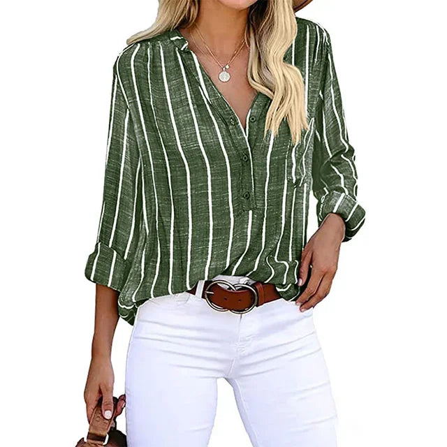 Casual Loose Striped Shirts For Women